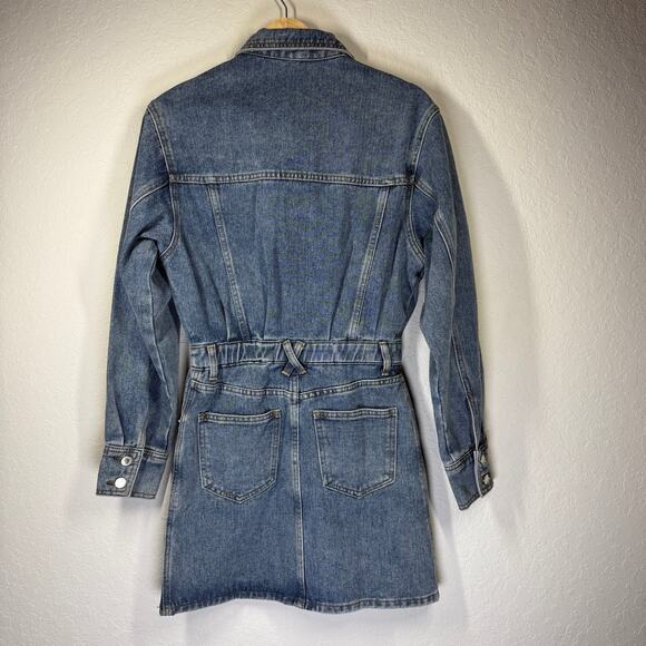 Women's Nasty Gal Blue Jean Denim Long Sleeve Mini Dress Size 2 NEW - Picture 7 of 9
